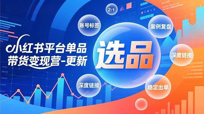 （16979期）小红书平台单品带货变现营-更新，极致选品、账号标签、案例复盘，深度链接，快速启动稳定出单-副业资源网