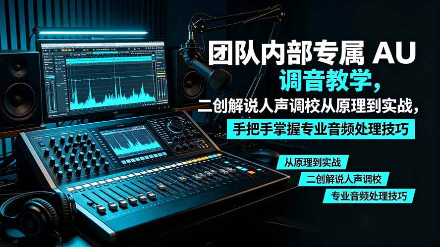 （19517期）某大佬团队内部专属 AU 调音教学，二创解说人声调校从原理到实战，手把手掌握专业音频处理技巧-副业资源网