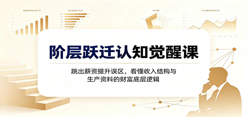 阶层跃迁认知觉醒课：跳出薪资提升误区，看懂收入结构与生产资料的财富底层逻辑-副业资源网