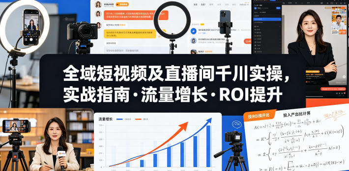 全域短视频及直播间千川实操，实战指南·流量增长·ROI提升-副业资源网