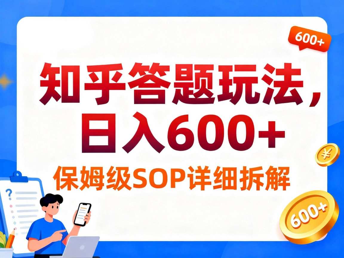 知乎答题玩法,日入6张,保姆级SOP详细拆解-副业资源网