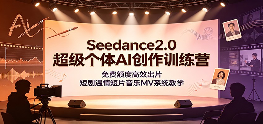 Seedance2.0超级个体AI创作训练营：免费额度高效出片，短剧温情短片音乐MV系统教学-副业资源网