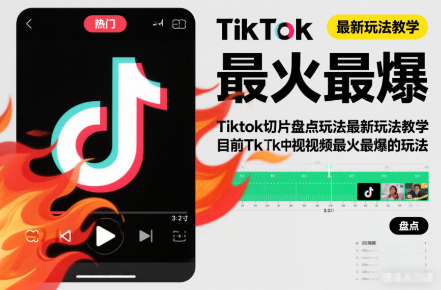 Tiktok切片盘点玩法最新玩法教学，目前Tk中视频最火最爆的玩法-副业资源网