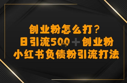 创业粉怎么打？小红书负债粉引流打粉，日引流500+精准创业粉-副业资源网