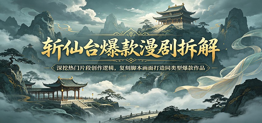 斩仙台爆款漫剧拆解:深挖热门片段创作逻辑,复刻脚本画面打造同类型爆款作品-副业资源网