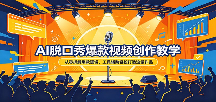 AI脱口秀爆款视频创作教学：从零拆解爆款逻辑，工具辅助轻松打造流量作品-副业资源网