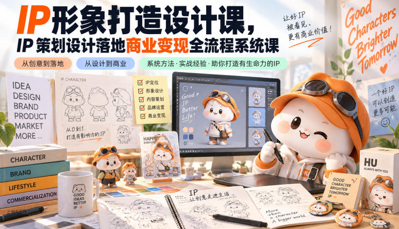 IP形象打造设计课，IP策划设计落地商业变现全流程系统课-副业资源网
