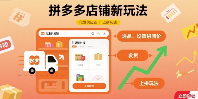 拼多多店铺新玩法，代发供应链上拼玩法-副业资源网