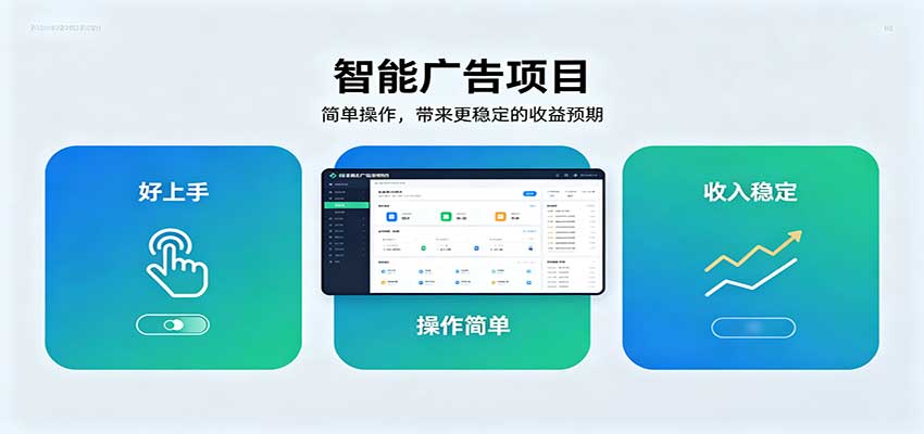 智能广告挂机项目，操作简单上手快，收益稳定可持续。稳定日入300+-副业资源网