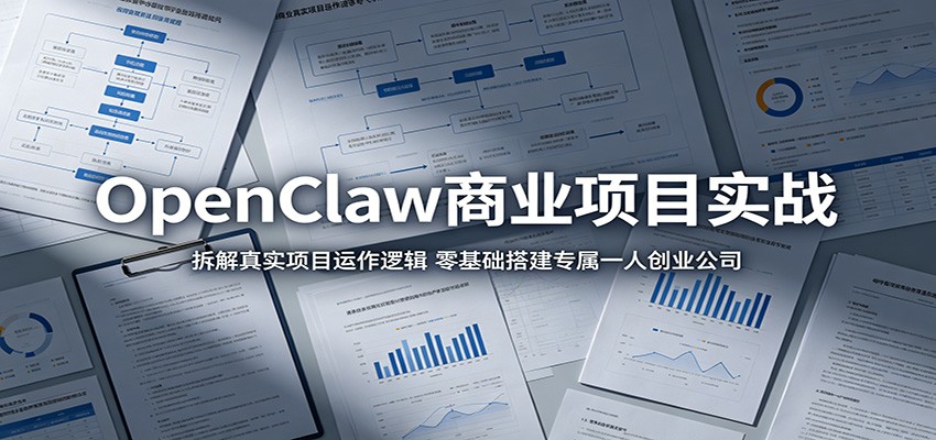 OpenClaw商业项目实战：拆解真实项目运作逻辑，零基础搭建专属一人创业公司-副业资源网