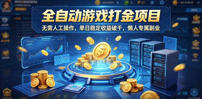 全自动游戏打金项目，无需人工操作，单日稳定收益破千，懒人专属副业【揭秘】-副业资源网