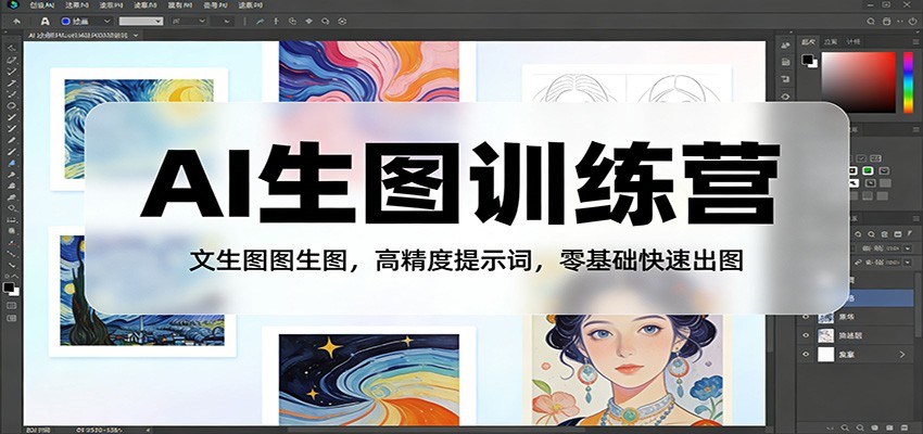 AI生图训练营：文生图图生图，高精度提示词，零基础快速出图-副业资源网
