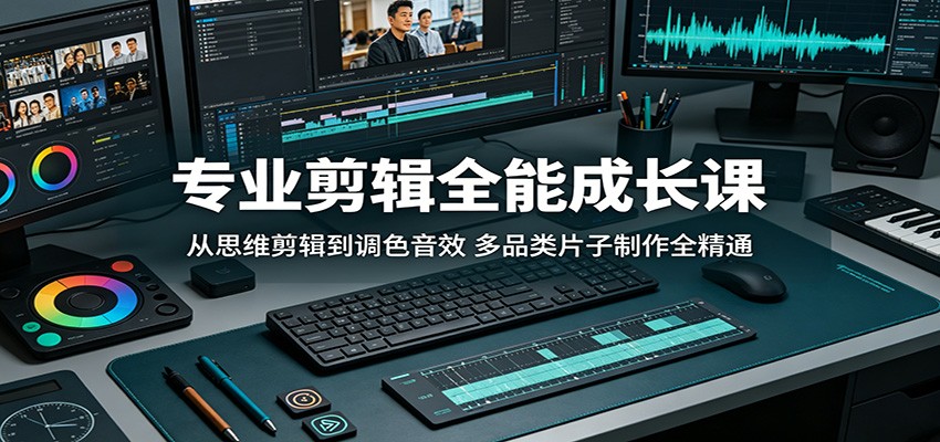 专业剪辑全能成长课：从思维剪辑到调色音效，多品类片子制作全精通-副业资源网
