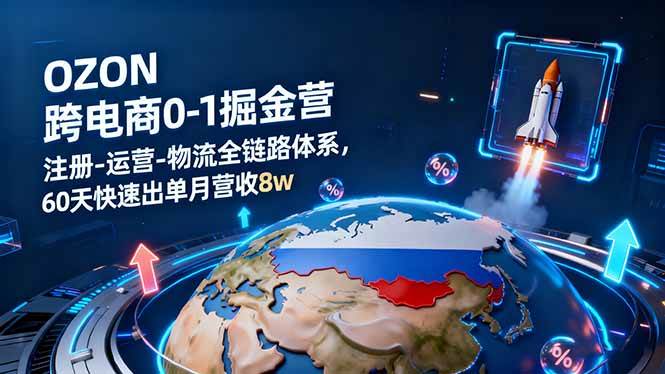 (16277期)OZON跨境电商0-1掘金营:注册-运营-物流全链路体系,60天快速出单月营收8w-副业资源网