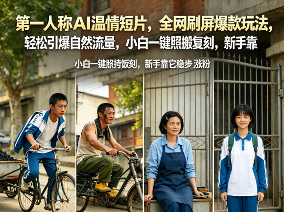 第一人称AI温情短片，全网刷屏爆款玩法，轻松引爆自然流量，小白一键照搬复刻，新手靠它稳步涨粉-副业资源网