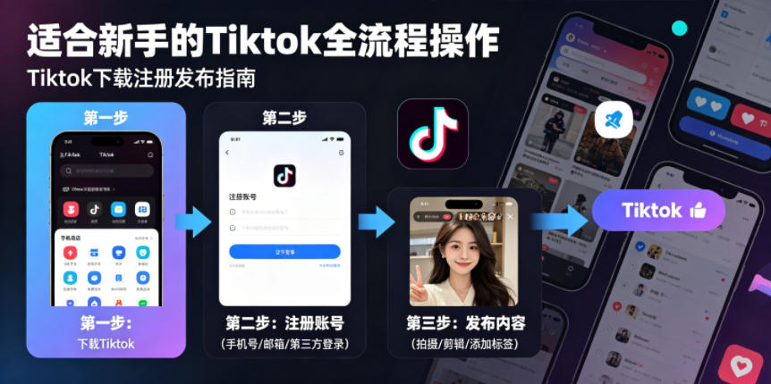 Tiktok下载注册发布，适合新手的Tiktok全流程操作-副业资源网
