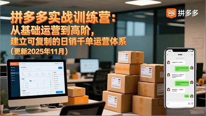 (16700期)拼多多实战训练营:从基础运营到高阶,建立可复制的日销千单运营体系(更新11月)-副业资源网