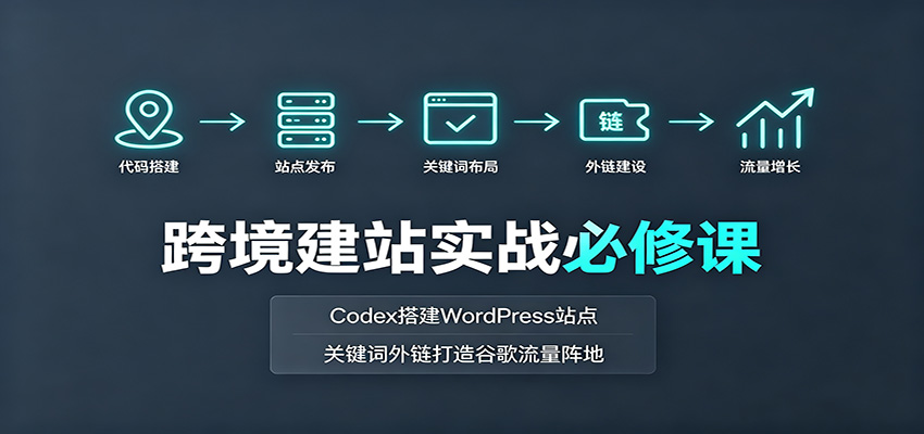 跨境建站实战必修课:Codex搭建WordPress站点,关键词外链打造谷歌流量阵地-副业资源网