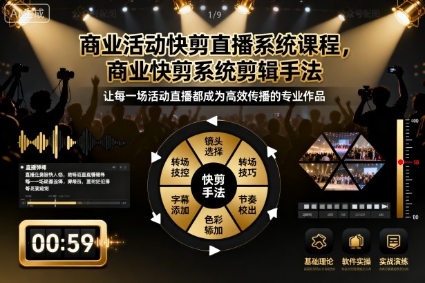 商业活动快剪直播系统课程，商业快剪系统剪辑手法-副业资源网