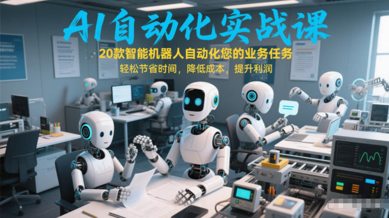 AI自动化实战课：20款智能机器人自动化您的业务任务，轻松节省时间，降低成本，提升利润-副业资源网