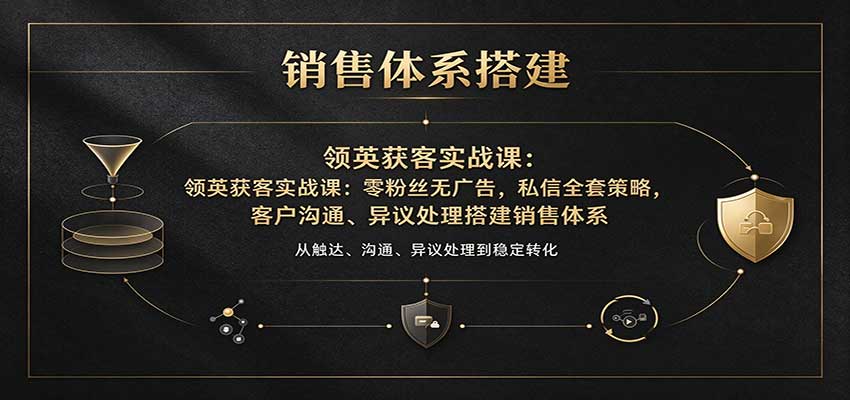 领英获客实战课：零粉丝无广告，私信全套策略，客户沟通、异议处理搭建销售体系-副业资源网