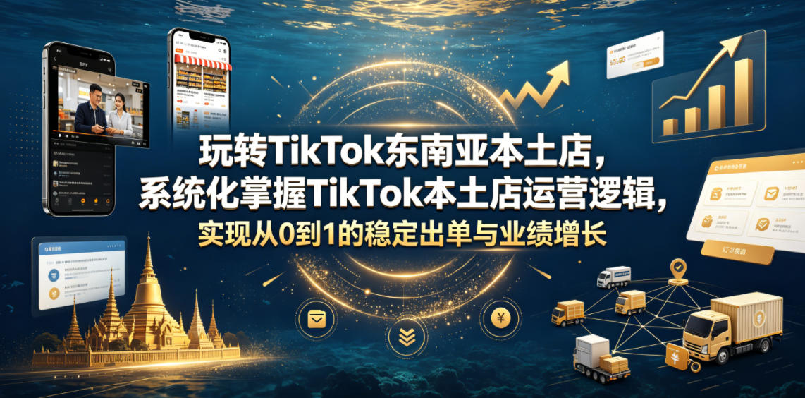 玩转TikTok东南亚本土店，系统化掌握TikTok本土店运营逻辑，实现从0到1的稳定出单与业绩增长-副业资源网