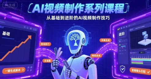 AI视频制作系列课程，从基础到进阶的AI视频制作技巧全涵盖-副业资源网