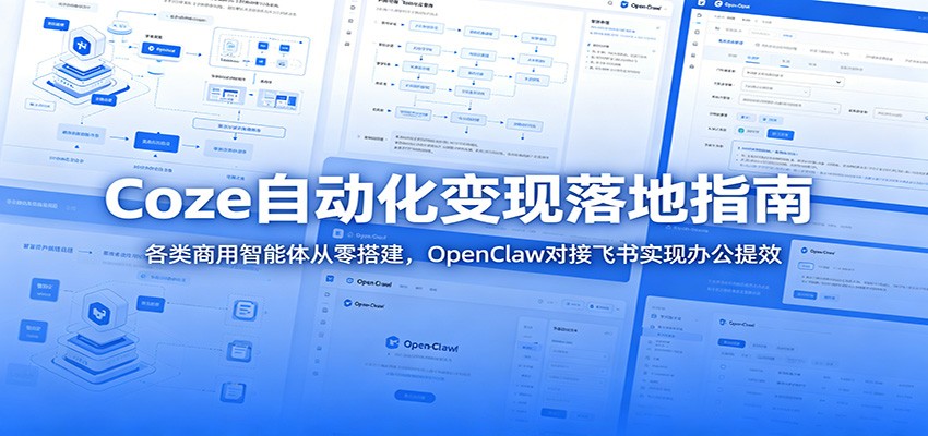 Coze自动化变现落地指南:各类商用智能体从零搭建,OpenClaw对接飞书实现办公提效-副业资源网