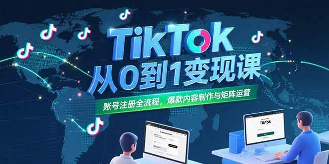 （15346期）TikTok从0到1变现课，账号注册全流程，爆款内容制作与矩阵运营-副业资源网