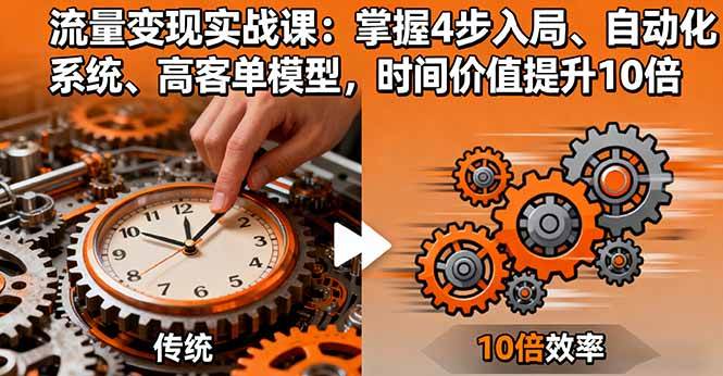（16197期）流量变现实战课：掌握4步入局、自动化系统、高客单模型，时间价值提升10倍-副业资源网