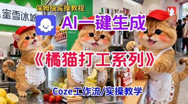 Coze扣子工作流一键生成胖橘猫打工短视频，保姆级实操搭建教学-副业资源网