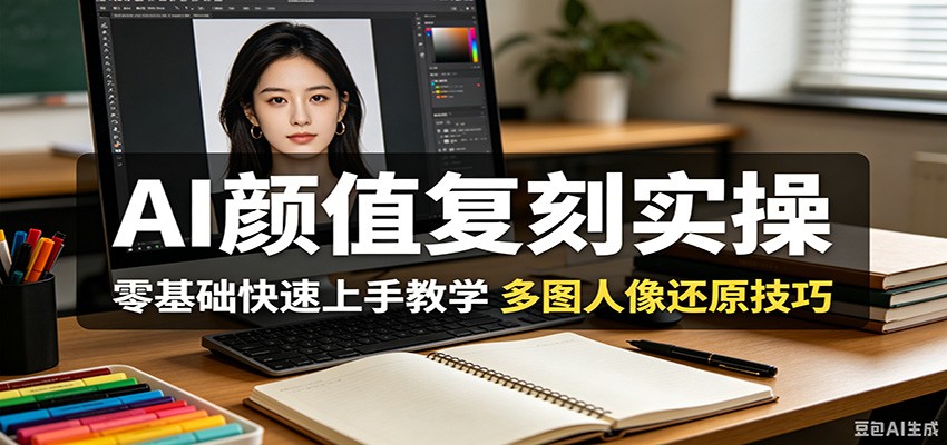 AI颜值复刻实操，零基础快速上手教学，多图人像还原技巧-副业资源网