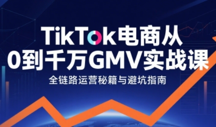 TikTok电商从0到千万GMV实战课，从0到1拆解实战秘籍（更新）-副业资源网