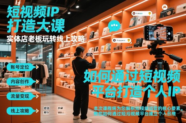 短视频ip打造大课，实体店老板玩转线上攻略-副业资源网