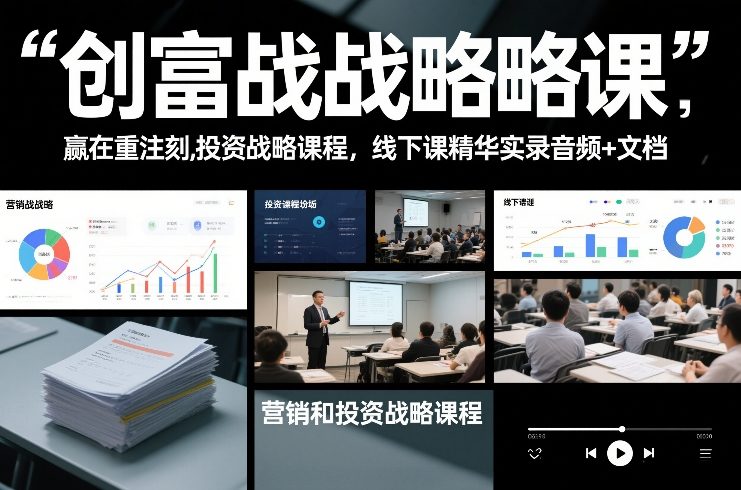 创富战略课，赢在重注时刻，营销和投资战略课程，线下课精华实录音频+文档-副业资源网