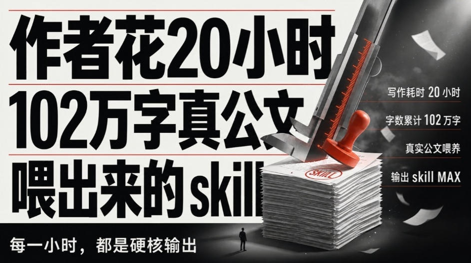 作者花20小时,102万字真公文喂出来的写作skill!体制内公文必备的公文排版Skill来了!-副业资源网