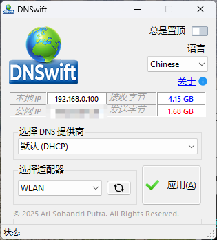 DNS切换工具DNSwift v1.1中文版-副业资源网