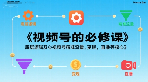 视频号的必修课，视频号的底层逻辑及核心视频号精准流量，变现，直播等核心-副业资源网