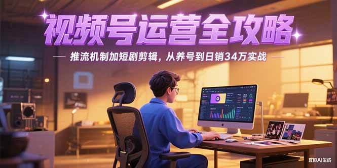 （15217期）2025视频号运营全攻略，推流机制加短剧剪辑，从养号到日销34万实战-副业资源网