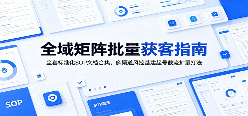 全域矩阵批量获客指南：全套标准化SOP文档合集，多渠道风控基建起号截流扩量打法-副业资源网
