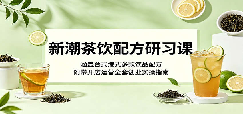 新潮茶饮配方研习课：涵盖台式港式多款饮品配方，附带开店运营全套创业实操指南-副业资源网