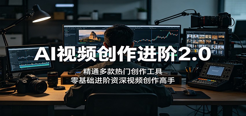 AI视频创作进阶2.0:精通多款热门创作工具,零基础进阶资深视频创作高手-副业资源网