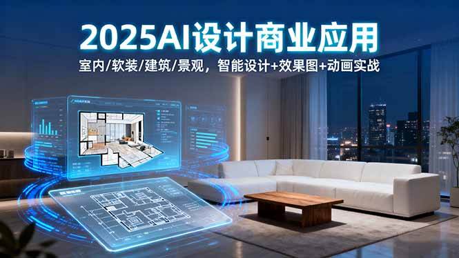 （16052期）2025AI设计商业应用：室内/软装/建筑/景观，智能设计+效果图+动画实战-副业资源网
