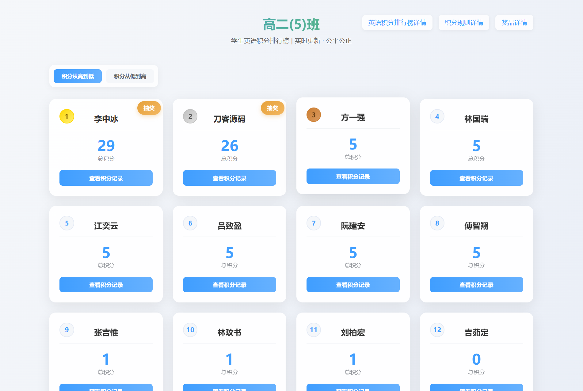 班级学生平时表现记录 积分抽奖系统源码 全开源-副业资源网