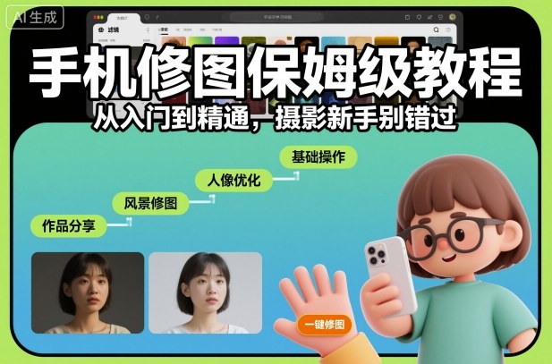 手机修图保姆级教程,从入门到精通,摄影新手别错过-副业资源网