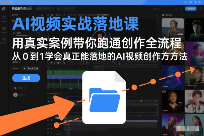 AI视频实战落地课，用真实案例带你跑通创作全流程，从0到1学会真正能落地的AI视频创作方法-副业资源网