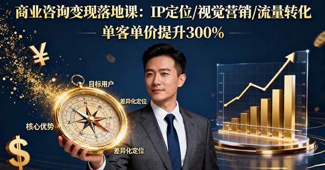 （16249期）商业咨询变现落地课：IP定位/视觉营销/流量转化，单客单价提升300%-副业资源网