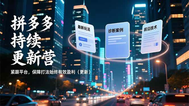 （16987期）拼多多持续更新营，最新玩法、诊断案例、前沿技术，紧跟平台，保障打法始终有效盈利（更新）-副业资源网