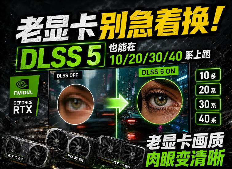 老显卡别急着换!DLSS 5也能在10/20/30/40系上跑,老显卡画质肉眼变清晰-副业资源网