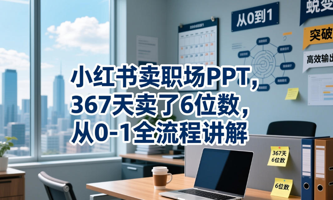 小红书卖职场PPT,367天卖了6位数,从0-1全流程讲解-副业资源网